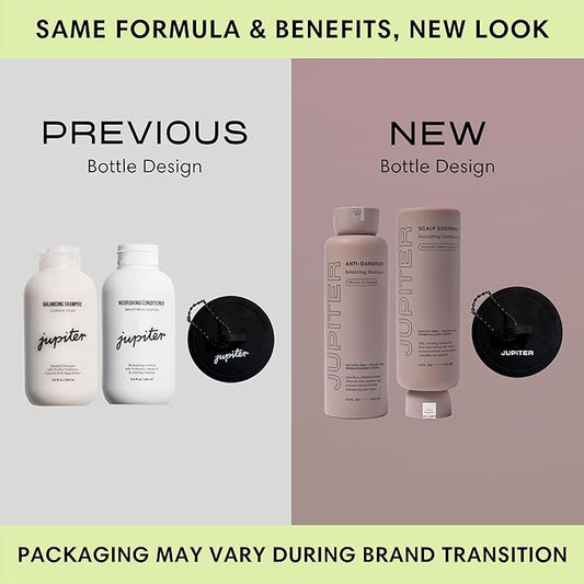 Jupiter, Dermatologist-Formulated Anti-Dandruff Shampoo, Conditioner, & Scalp Scrubber, for Women & Men, for Flaky, Itchy, Oily, & Dry Scalp, Vegan, Sulfate-Free, Color-Safe, & Paraben-Free, with Zinc