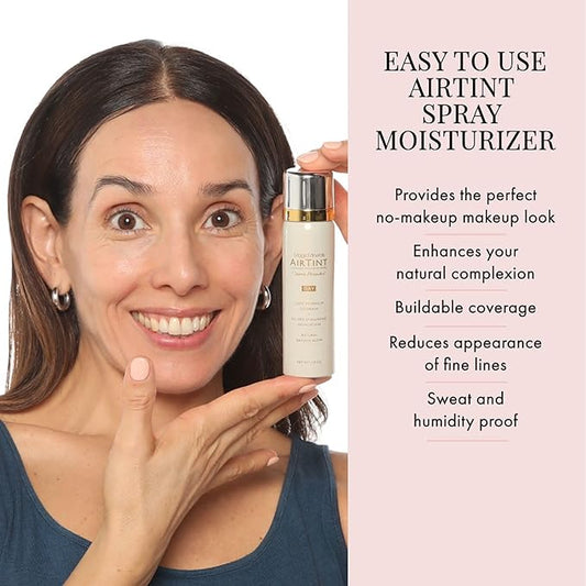 Jerome Alexander MagicMinerals AirTint Tinted Moisturizer AirBrush Spray Light Shade | Tinted Moisturizer Spray with Anti-Aging Ingredients | Warm Bright