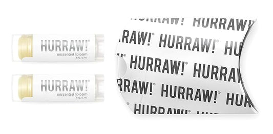 Hurraw! Unscented Lip Balm, 2 Pack: Organic, Certified Vegan, Cruelty and Gluten Free. Non-GMO, 100% Natural Ingredients. Bee, Shea, Soy and Palm Free. Made in USA