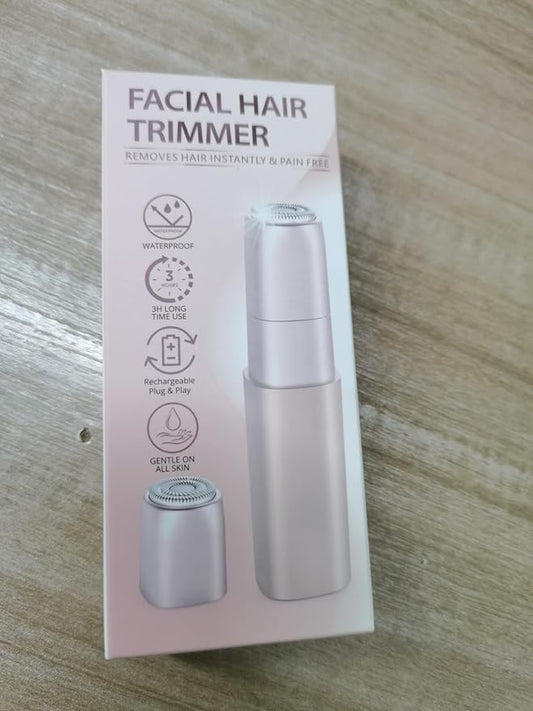 Rechargeable Facial Hair Remover for Women: Painless Mini Face Razors Shaver with 2 Replacement Heads,Electric Facial Hair Removal Device for Upper Lip, Chin & Face for Home & Travel