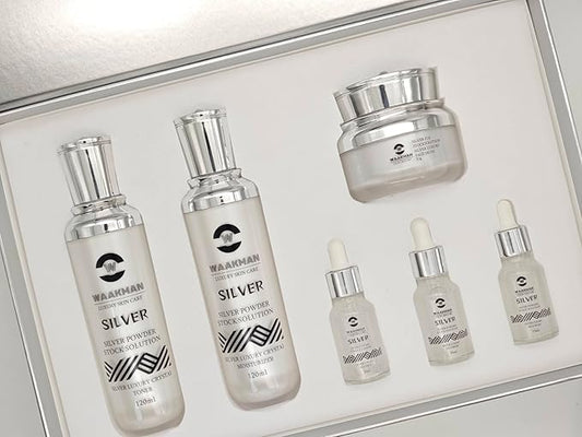 Luxury Skin Care Silver Solution, Facial Cream, Moisturizer, Toner and Serum
