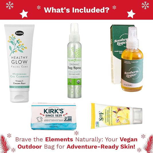 Great Outdoors Skin Care & Beauty Set - Vegan Ideal Gift for Women - Great Camping Essentials And Outdoor Beauty and Skincare Kit - Adventure-Ready Self-Care Ideal For Nature Lover's