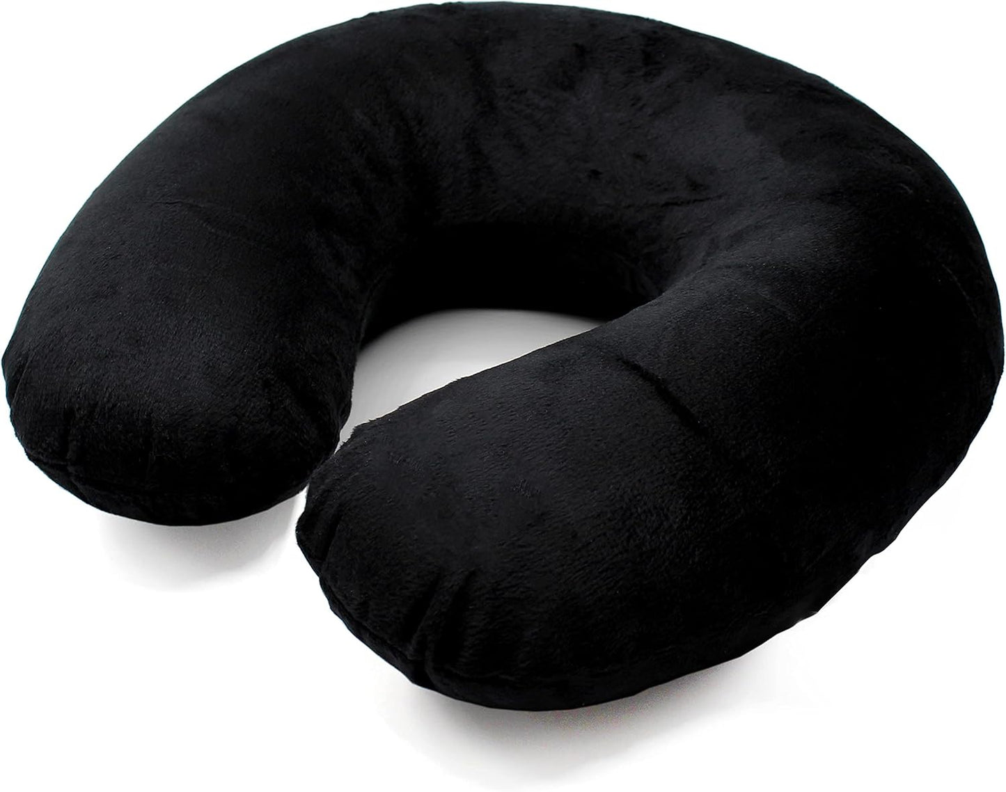 Wild Essentials Inflatable Travel Neck Pillow, U-Shape with Washable Soft Cover (Black)