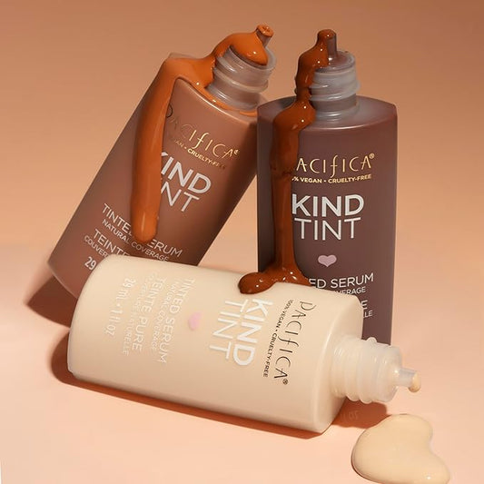 Pacifica Beauty Kind Tint Tinted Serum, Skincare, Vegan Collagen, Hyaluronic Acid, Vitamin C, Niacinamide, Caffeine, Hydrating, Lightweight Foundation, Natural Dewy Skin, Shade 19, 1 fl oz (1 Count)