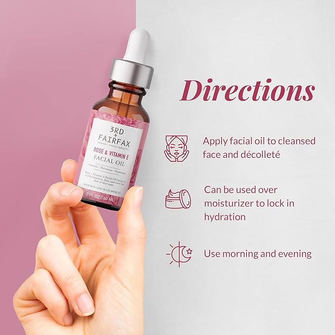 Rose & Vitamin E Facial Oil - 2oz