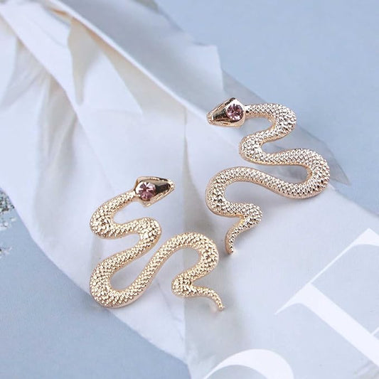 Vintage Snake Stud Earrings Gold Snake Drop Earrings Gothic Serpent Earrings Punk Viper Cobra Earrings Jewelry for Women and Girls