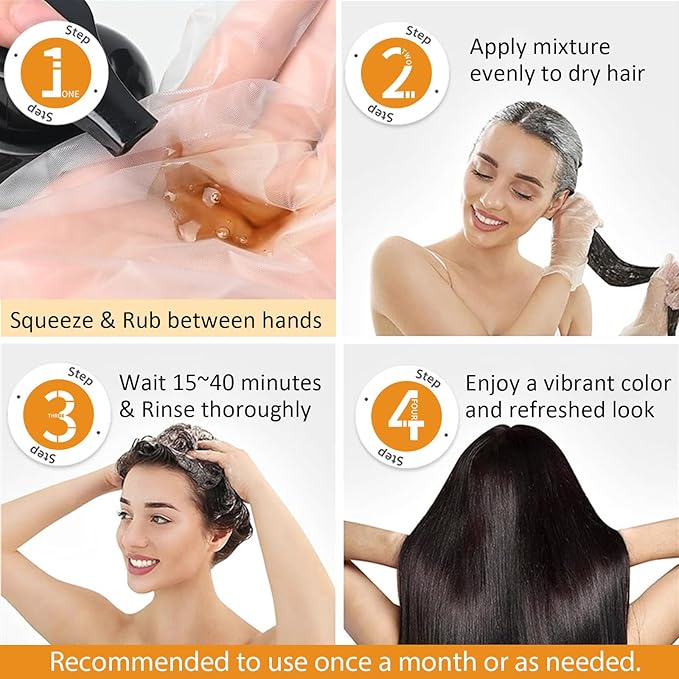 Hair Dye Shampoo 3-in-1: Instant Hair Color Shampoo for Gray Hair - Ideal for Women & Men, Long-Lasting Dye Shampoo for Color Treated Hair, Champu Para Canas, Easy to Use, 500 Ml (Chestnut Brown)