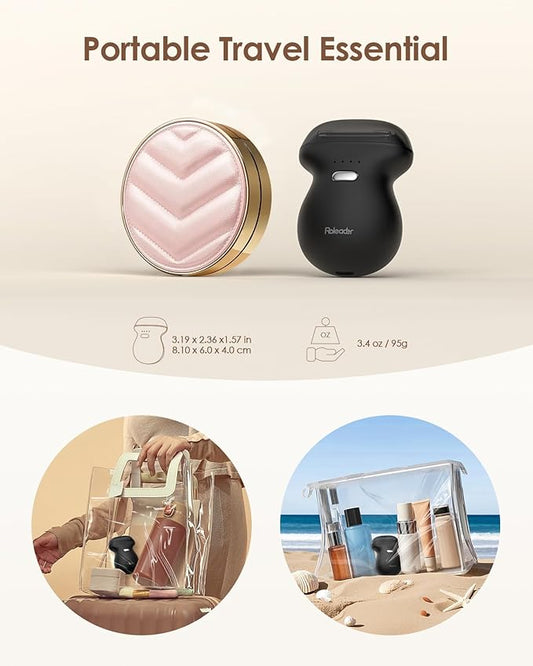 Mini Electric Shaver for Women, Rechargeable Travel-Sized Body Hair Trimmer, Palm-Perfect Hair Removal Razor with LED Display, Waterproof Wet/Dry Use Type-C Charging, On-The-Go Black