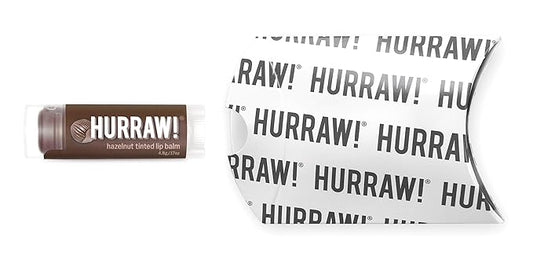 Hurraw! Hazelnut Tinted Lip Balm: (Sheer Brown Tint) Organic, Certified Vegan, Cruelty and Gluten Free. Non-GMO, 100% Natural Ingredients. Bee, Shea, Soy and Palm Free. Made in USA