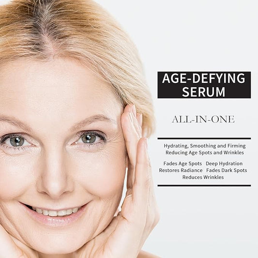 Vitamin C Retinol Serum for Face, Brightening & Anti-Aging with Hyaluronic Acid, Vitamin E, Peptides, Collagen - Hydrates, Firms, Lifts, Smooths, Targets Age Spots, Wrinkles, 1.7 Fl Oz