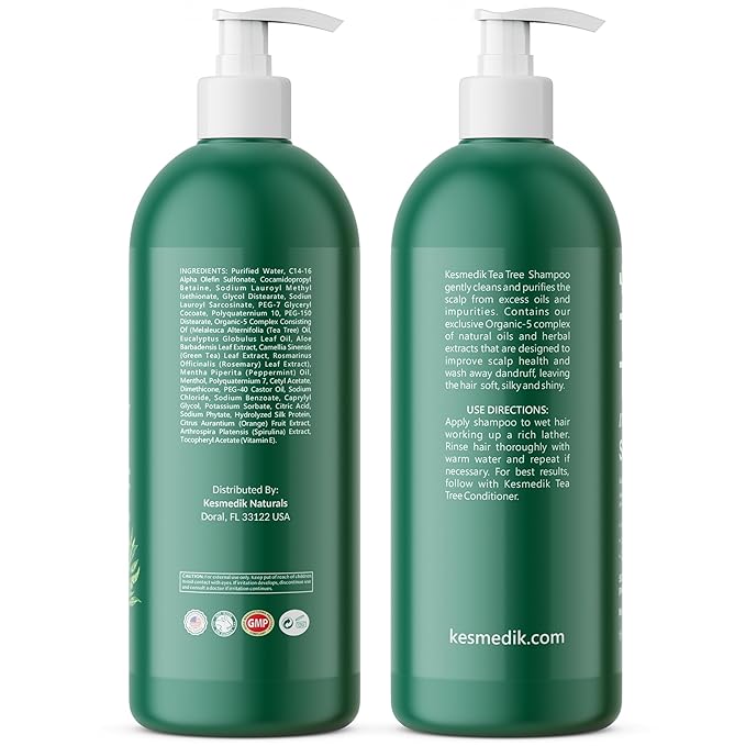 Tea Tree Oil Shampoo MaxTherapy, Itchy Scalp Relief, Refreshes & Cleanses Dandruff & Buildup, Clarifying for Oily Hair, Women & Men, 16 fl oz
