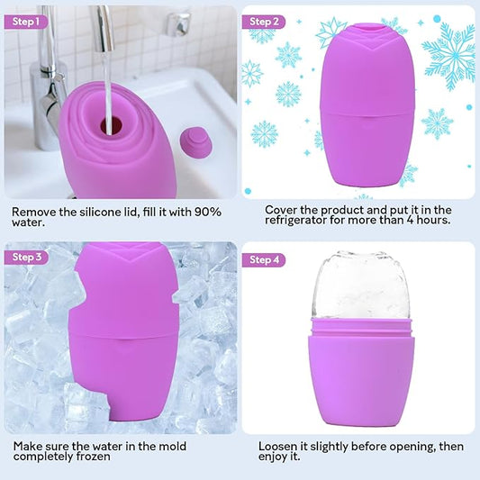 LATME Ice Cube Roller for Face Eyes,Reusable Silicone Ice Mold,Womens Gifts,Face Massager Roller Puffiness Migraine Pain Relief and Minor Injury