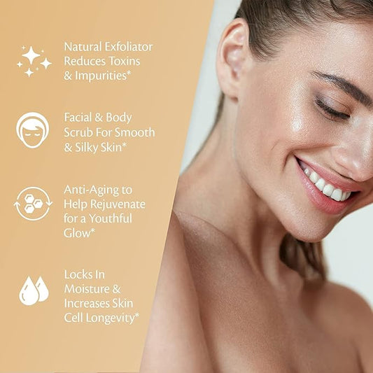 Arabica Coffee Scrub for Hands, Feet, and Body, Exfoliating Scrub with Collagen and Stem Cells, Face Cleanser for Cellulite, Fine Lines, and Stretch Marks, 12oz (1 Pack) by M3 Naturals