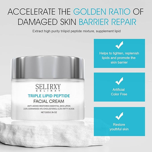 Nodfens Triple Lipid Peptide Cream for Anti-Aging, Restores & Repairs Mature Skin for Radiant, Smooth Complexion - Advanced Strength Recovery Face Moisturizer Cream