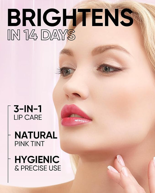 Hydrating Brightening Lip Serum, Nourishing Hydration Tinted Lip Stain, Plumping Lip Gloss with Polypeptide Squalane (01 Baby Pink)