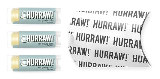 Hurraw! Earl Grey Lip Balm, 3 Pack: Organic, Certified Vegan, Cruelty and Gluten Free. Non-GMO, 100% Natural Ingredients. Bee, Shea, Soy and Palm Free. Made in USA