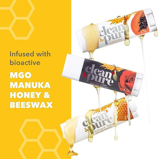 Lip Balm 3-Pack (Coconut) | Lip Care Set With 100% All Natural Beeswax and Vitamin E Oil | Flavored Lip Balm for Dry, Chapped Lips | Made in Australia