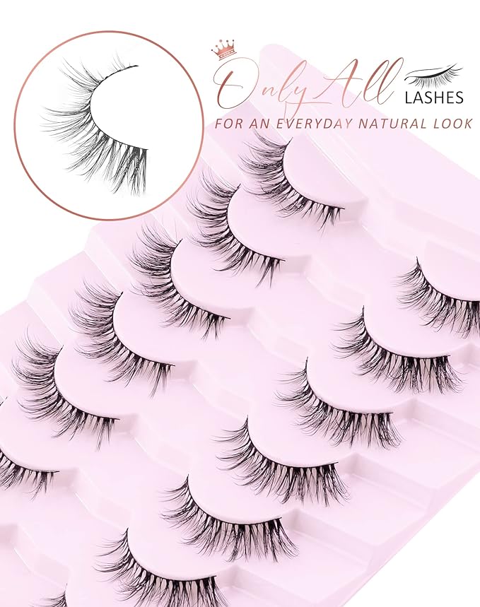 Onlyall Cat Eye Lashes Natural Lashes False Eyelashes Fox Eye Lashes False Lashes 7 Pairs D5