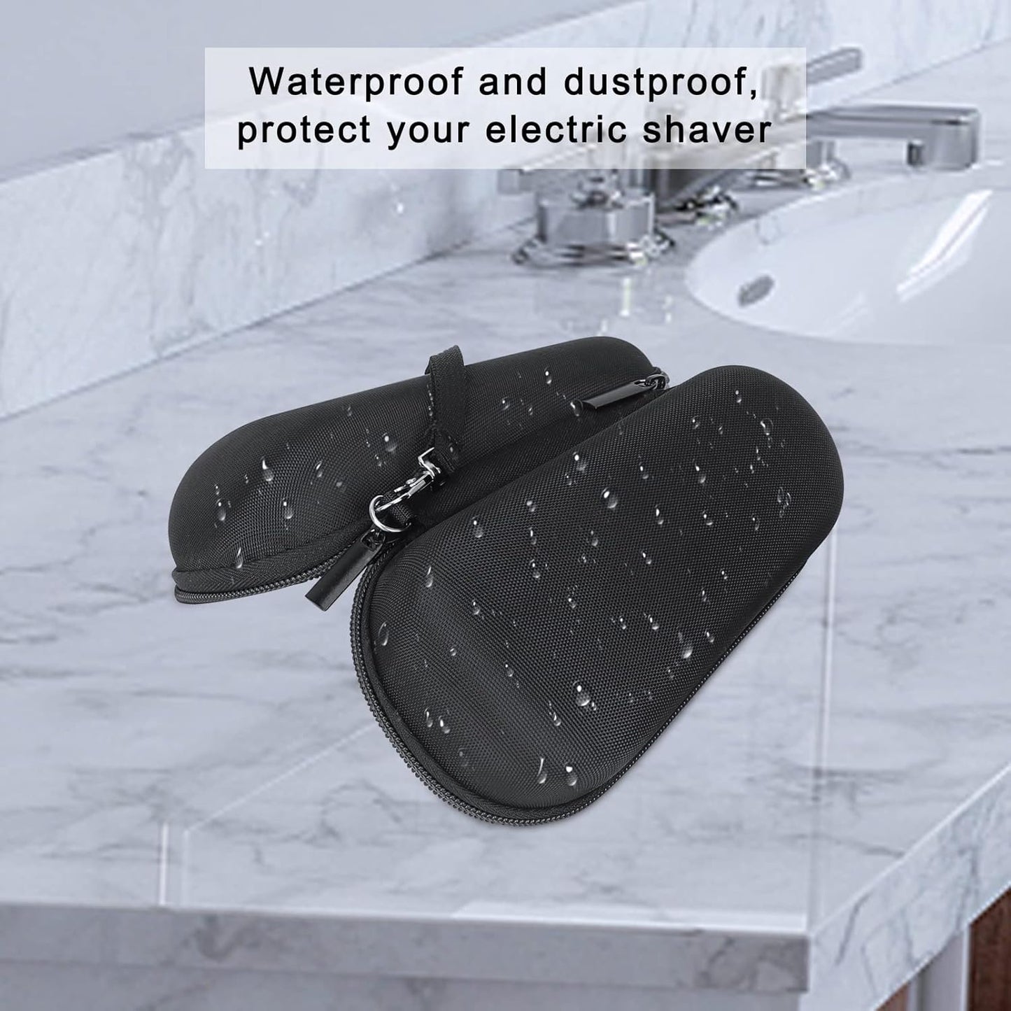 Electric Shaver Case,Travel Shaver Storage Bag & Razor Organizer Pouch,Durable,Waterproof, Compact Design for Men's Essentials,Fits Most Electric Shavers for Philips Braun Panasonic(Black)