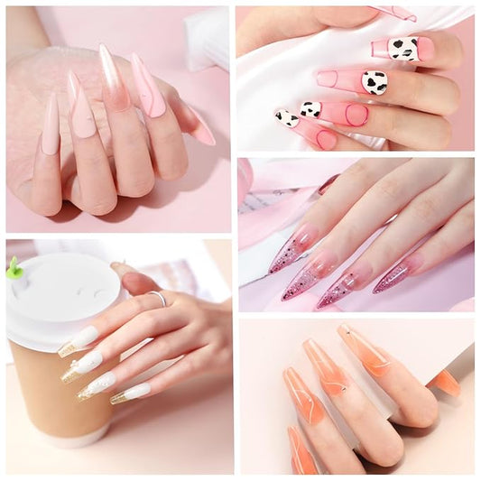 44PC Poly Nail Gel Kit with U V Lamp Starter Kit, 16ML 15 Colors Poly Extension Gel with Light Slip Solution Nail Rhinestones Glitter Decoration Powder Nail Art Kit for Beginners Gifts for Women