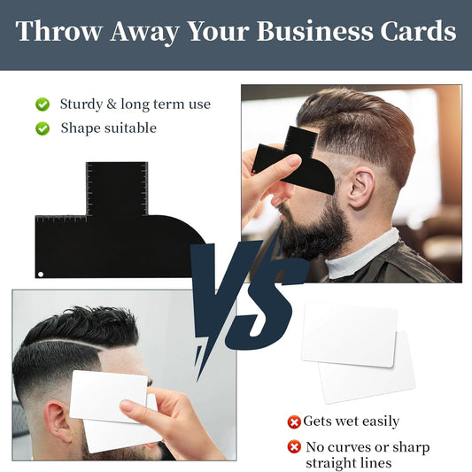 Enhancement Card for Barbers with Measurement Indicators, Reusable Barber Hairline Shaping Tool, Hairline Maker Guide for Barbers, Color Spray Edge Line Up Tool for Men(Black)
