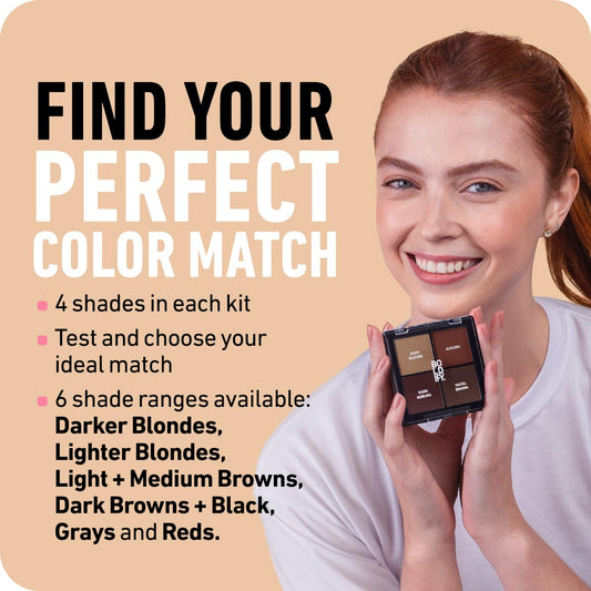 BOLDIFY Hairline Powder Color Sample Kit - Root Touch Up Hair Color for Gray Coverage - Bald Spot Concealing Hair Powder for Women & Men - 48-Hour Stain-Proof - Dark Browns + Black
