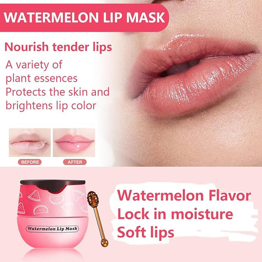 Watermelon Lip Balm, Honey Strawberry Apple Watermelon Lip Mask Overnight, Moisturizing Lip Sleeping Mask, Day & Night Lip Care - Hydrate Repair Prevent Dry (Watermelon)