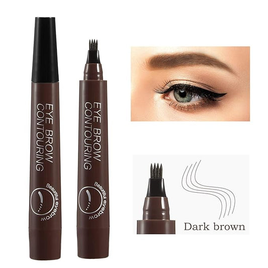 Liquid Eyebrow Pen, Waterproof Microblading Eyebrow Pencil with a Micro-Fork Tip Applicator, Creates Natural Looking Brows Effortlessly