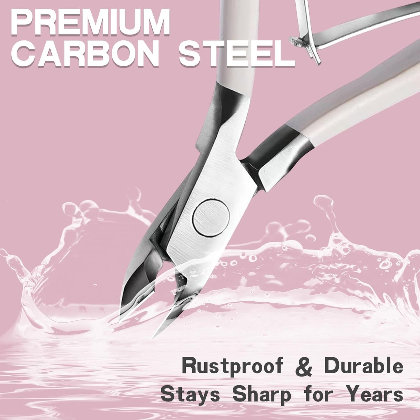 Kylara Cuticle Trimmer Set 3 in 1 - Cuticle Nipper,Pusher & Cutter,Professional Stainless Steel Manicure Pedicure Tools for Women,Gradient Pink Nail Care Kit for Home Salon & Nail Artists