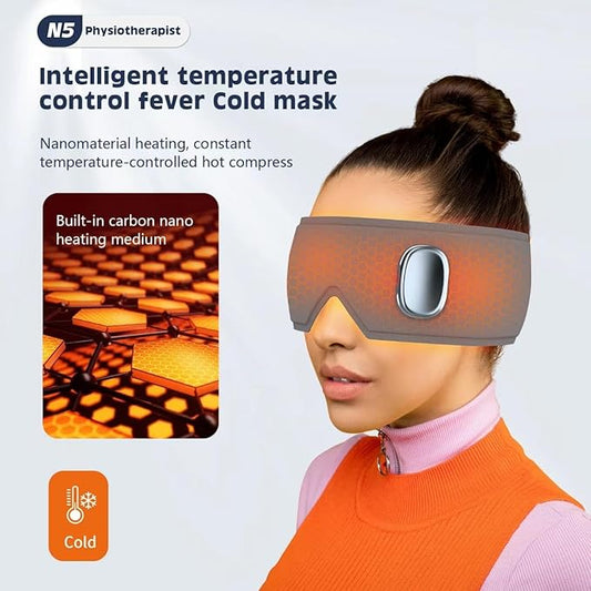 Heating or Cooling Eye Mask for Dark Circles and Eye Neck Padeye Mask Skincare and Puffiness, Intelligent Heating Physical Cooling (Gray)
