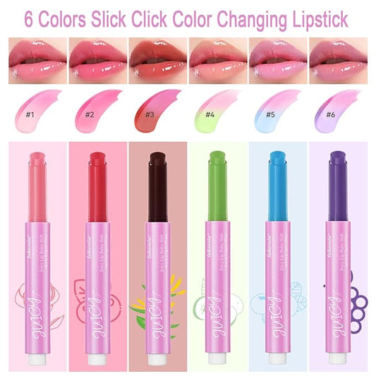 Plumping Melting Lip Gloss, Click Jelly Color Changing Lipstick Lasting Tint Hydrate & Nourish, High-Shine for Plumper Lips, Glossier Lip Balm Natural Glossy Lip Gloss Tinted Lip Balm(#6 Grape)