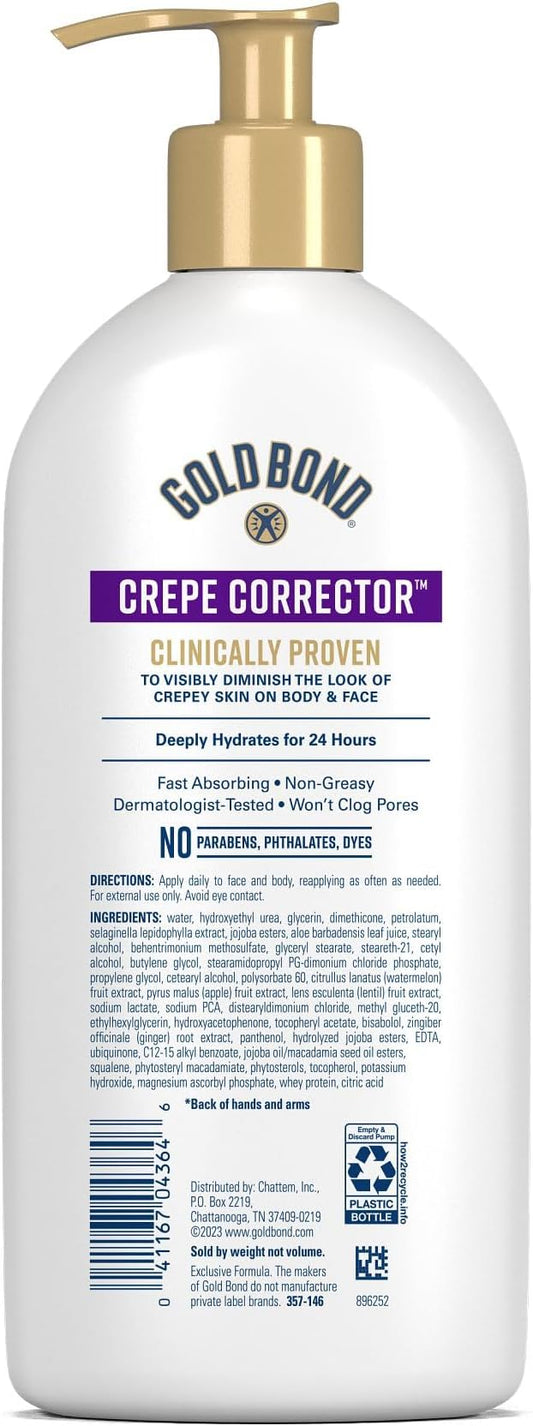 Gold Bond Age Renew Crepe Corrector Body Lotion, Replenishing & Smoothing Formula, 13 oz (Packaging May Vary)
