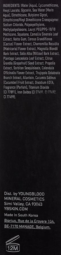 Youngblood Liquid Mineral Foundation, Shell, Dewy, Lightweight, Full Coverage, Vegan, Cruelty Free, Gluten-Free