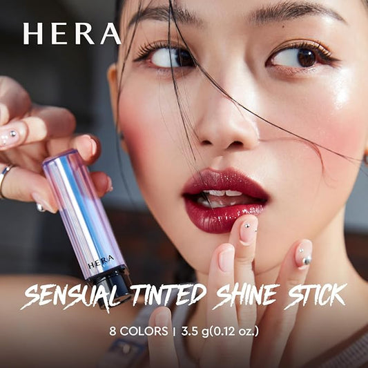 HERA Sensual Tinted Shine Stick 3.5g #185 ELECTRIC ROSE | 12HR Long-lasting Lipstick, Sheer & Buildable Lip Tint Stain, Hydrating Formula with Vitamin E, Smooth Finish and Luxurious Korean Makeup
