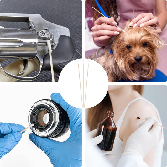 300 Pcs Cotton Swabs Set For Pet Owners, 100 Pcs 6 Inch Long Cotton Swabs & 200 Pcs Cotton Swabs, Pet Supplies For Dogs Cats, Eyes Ears & Nose Cleaning Solution