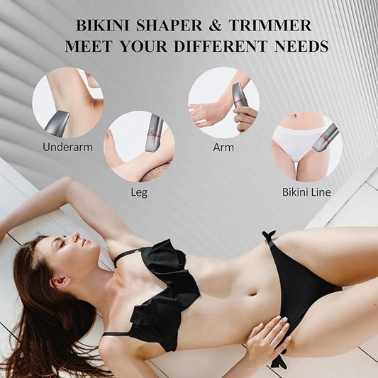 Electric Razors for Women, 3-in-1 Electric Lady Clipper Pubic Hair Trimmer-Painless Hair Removal Groomer Kit Rechargable Bikini Trimmer for Women with 3 Trimmer Heads, IPX7 Waterproof