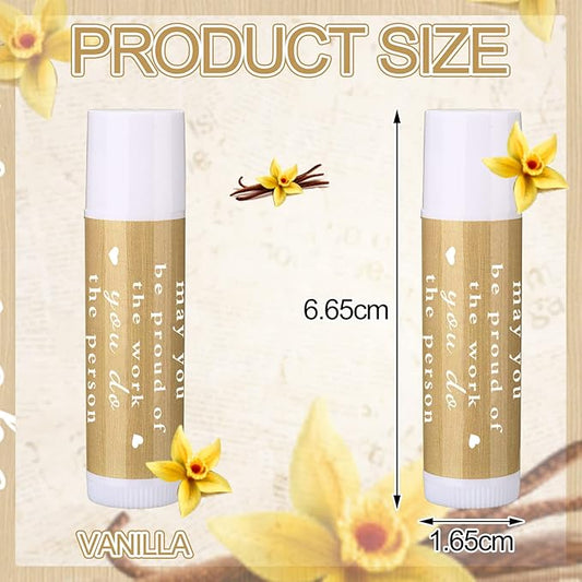 Demissle Thank You Gifts for Coworker Lip Balm Bulk Set Inspirational Appreciation Gifts Leaving Farewell Gifts Vanilla Ingredients Lips Care Products for Friends Teacher Worker Employee (36 Pcs)