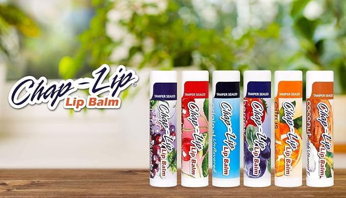 Vitamin E Lip Balm with Coconut Oil - Lip Moisturizer Treatment - Soothing, & Refreshing, Total Hydration Treatment & Lip Therapy - Assortment of 6 Refreshing Flavors, 60 Count