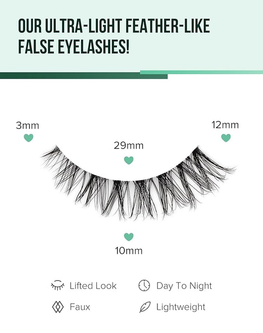 Wispy Cat Eye Lashes Demi Wispies Eyelashes C Curl False Lashes Clear Band Lashes Short False Eyelashes Natural Mink Lashes 7 Pairs