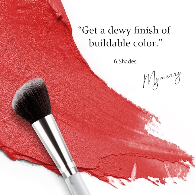 Blush Stick, Cream Blush for Cheeks and Lip Tint, Dewy Finish, Buildable & Blendable Color, Lightweight & Long-Lasting Formula | Salad Day-Coral & Angled Blush Brush(0.53fl.oz)