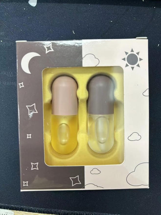 2Pcs Lip Plumper Set, Natural Lip Plumper kit, Day and Night Lip Plumper, Softer Bigger Fuller Cosmetics Plumper Lips