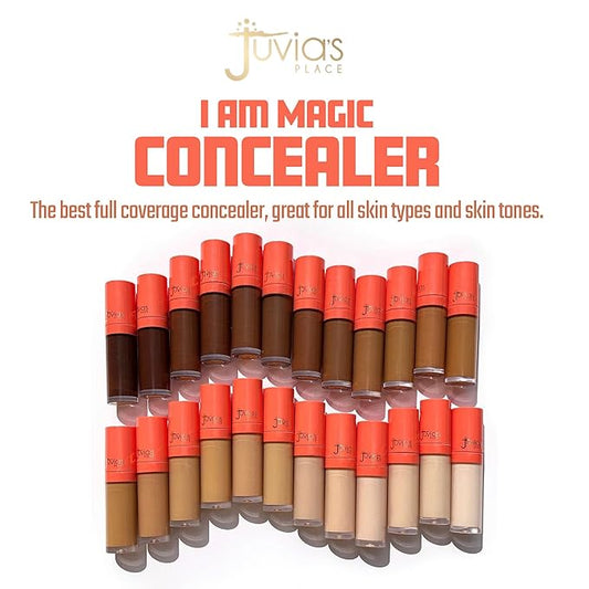 Juvia's Place I Am Magic Liquid Concealer - J2 Deepest Dark w/Warm Neutral Undertone/0.34 fl oz, Full Coverage Concealer, Makeup Concealer, Hydrating Concealer, Waterproof & Long Wear Concealer