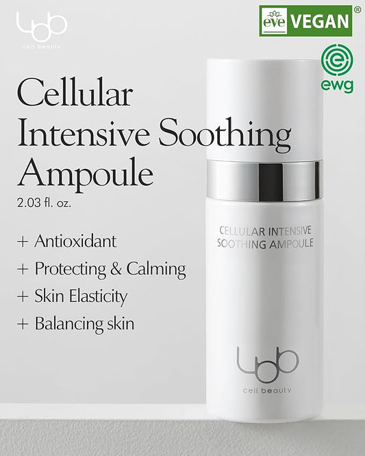 LBB Cellular Intensive Soothing Ampoule - Vegan Moisture Glow Calming Face Spray Serum - Skin Balancing, Radiance, Moisturizing - Tangerine Cellular Red Ginseng, Prebiotics 2.03 fl.oz.