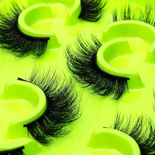 HBZGTLAD 6 Pairs Fluffy False Eyelashes Natural Faux Mink Strip 3D Lashes Pack(3DQG-114)