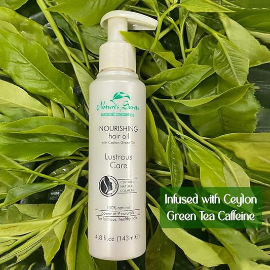 Nature's Secrets Nourishing Hair Oil. Scalp & Hair Strengthening Oil. Certified 100% Natural. With Green Tea Caffeine, Indian Gooseberry (Amla) and Organic Virgin Coconut Oil.