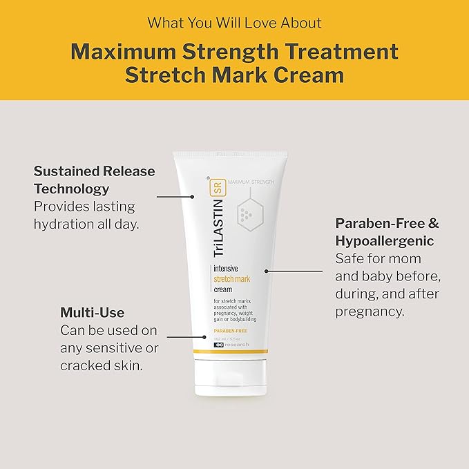 TriLASTIN-SR Intensive Stretch Mark Cream Bundle with Hydro-Thermal Accelerator (5.5 & 3 oz) | Fast-Acting Stretch Marks Cream with Absorption Enhancing Serum | Hypoallergenic & Paraben-free