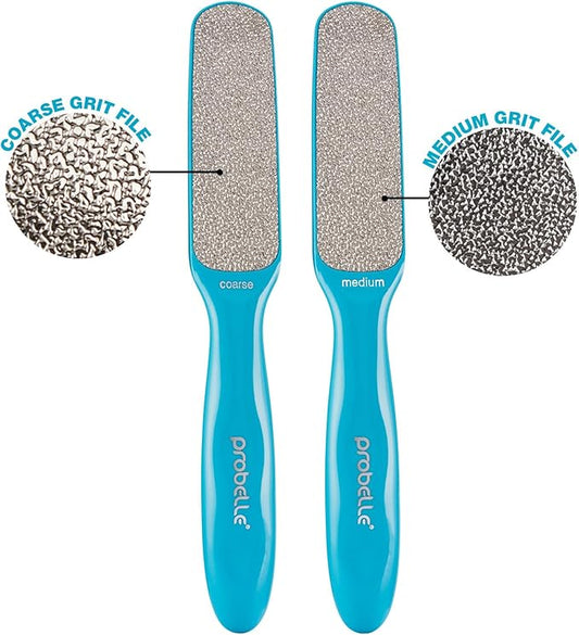 Probelle Double Sided Multidirectional Nickel Foot File Callus Remover - Immediately Reduces calluses and Corns to Powder for Instant Results, Safe Tool (Blue)