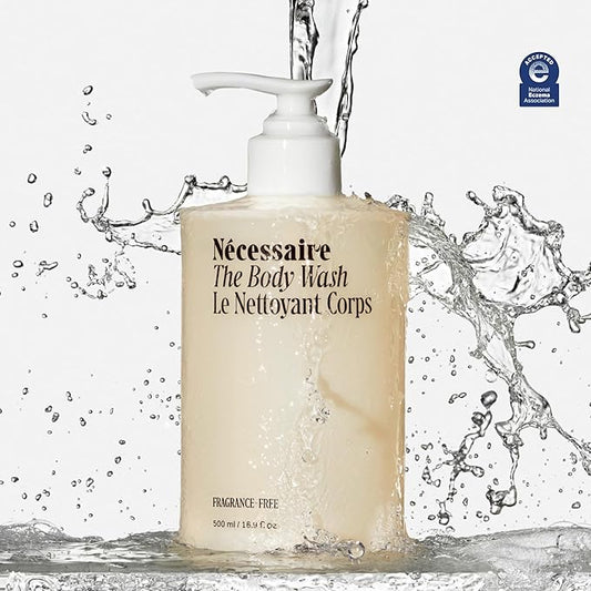 Nécessaire The Body Wash Fragrance-Free. Natural Body Wash for Women + Men. Barrier Cleanse. Multi-Ceramide Gel Cleanser, 16.9 Fl Oz.