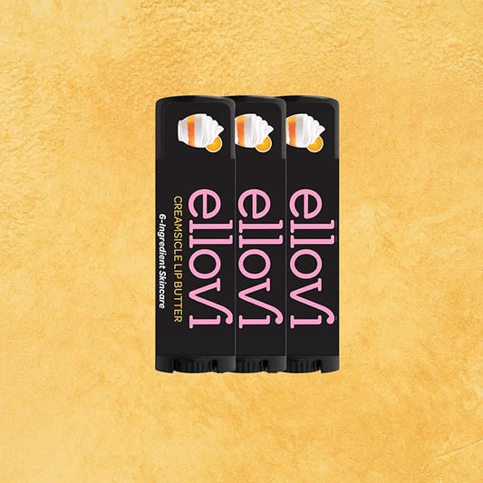 Natural Lip Butter Lip Balm - Creamsicle - Pure Enough to Eat - Made With Just 6 Vegan Ingredients - 100% Natural & Organic Moisturizing Lip Care for All Day Hydration (3-Pack)