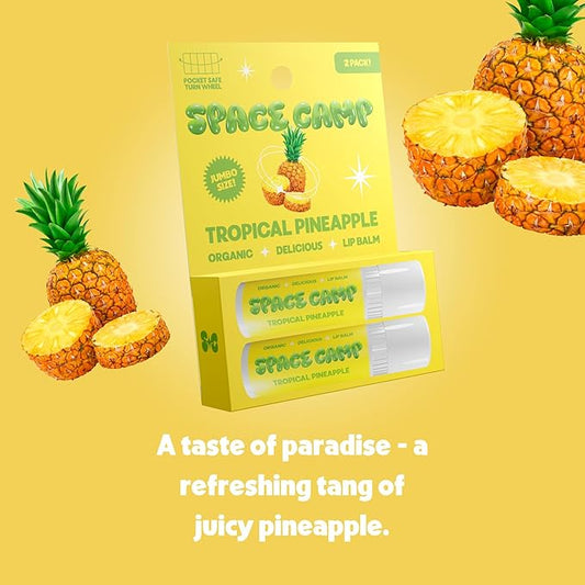 Wellness Jumbo Lip Balm - Tropical Pineapple Organic Flavored Balm (2 Pack)